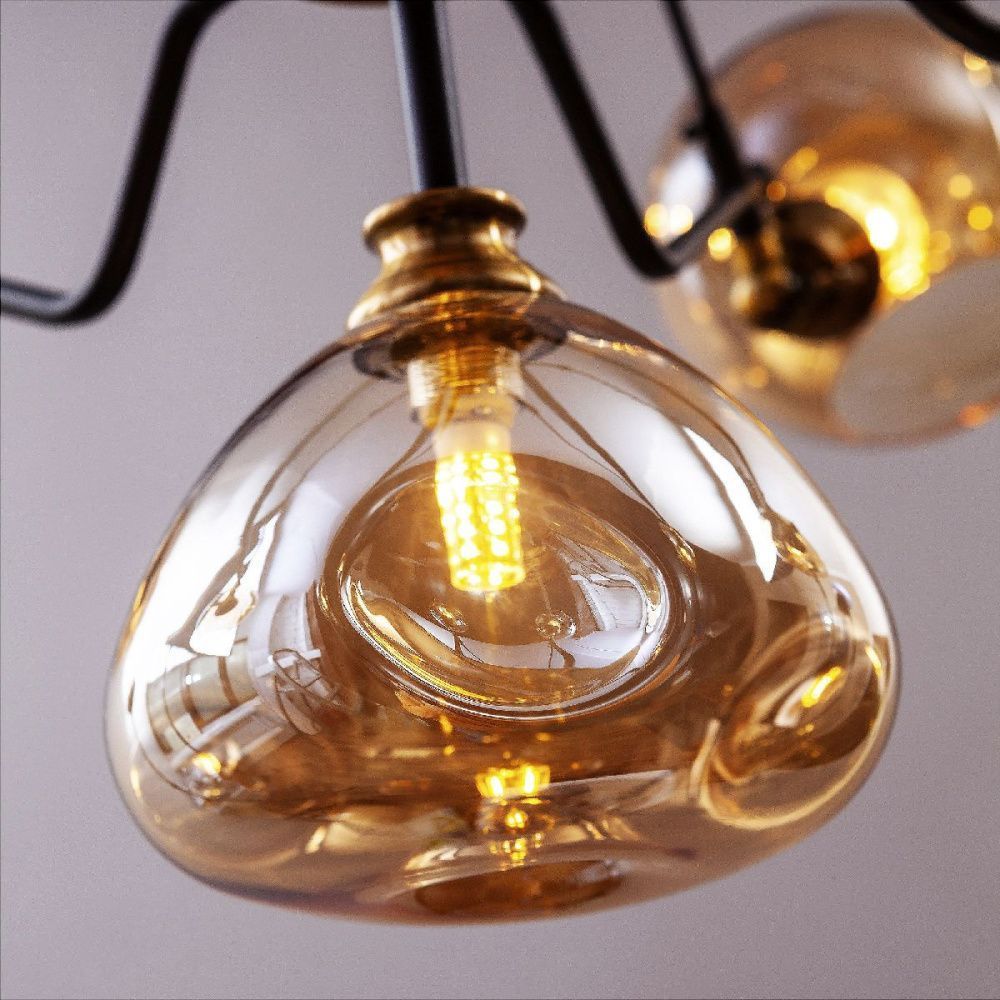 Подвесная люстра 70 см, LED4U 6136/6+1, черный