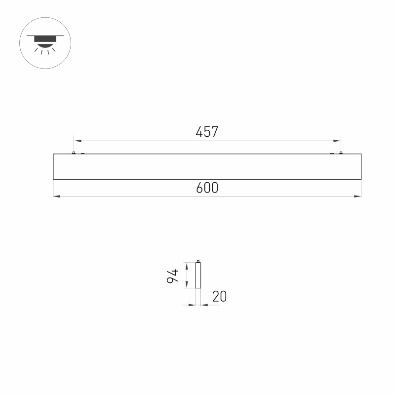 Линейный светильник Arlight 031470 61*2*159,4 см, 25W, белый (дневной)K,