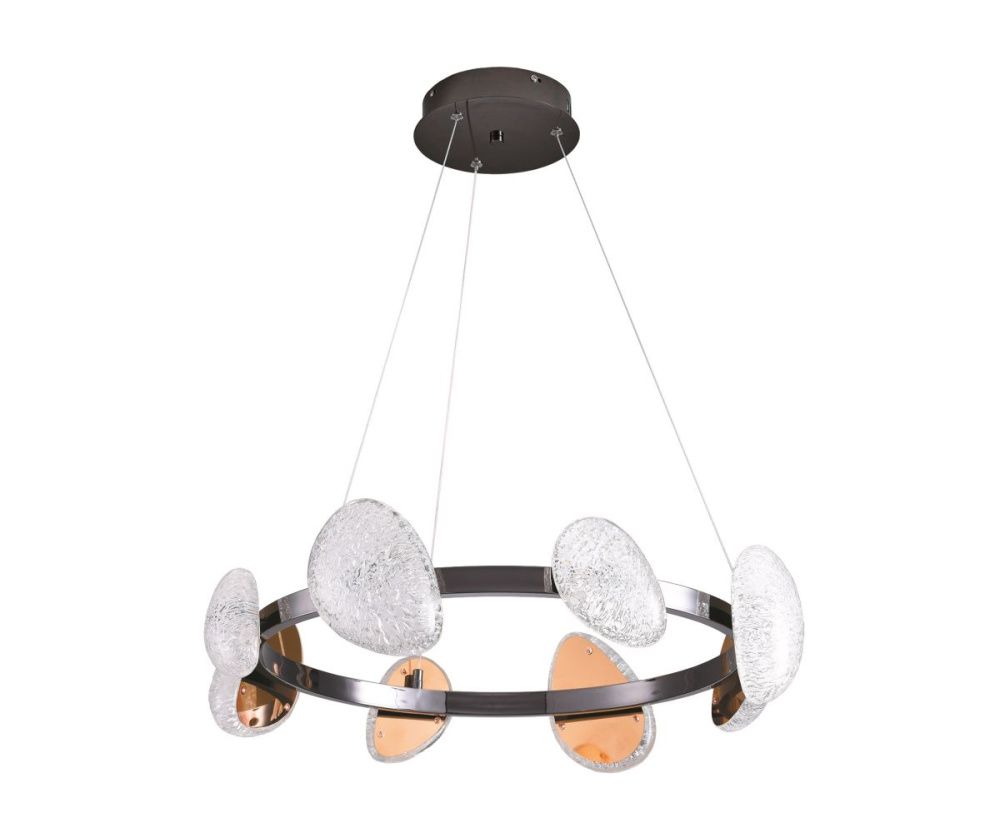 Подвесная люстра 60 см, 48W, 4000K, 15 м2, с пультом, диммируемая Kink Light Юнни 07693-8A,29, черный