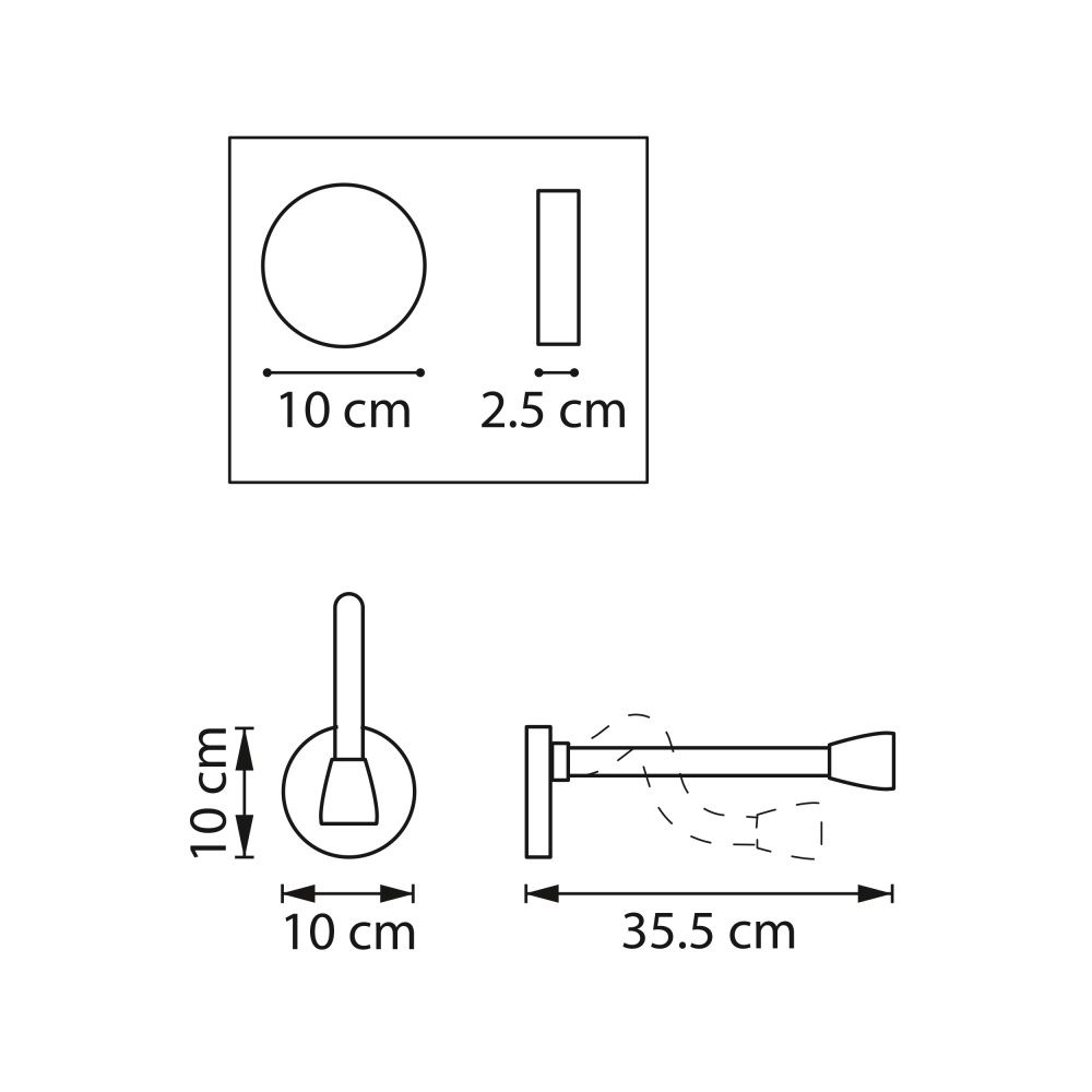 Бра *10*26 см, 3000K, Lightstar Muro III 808631, Латунь