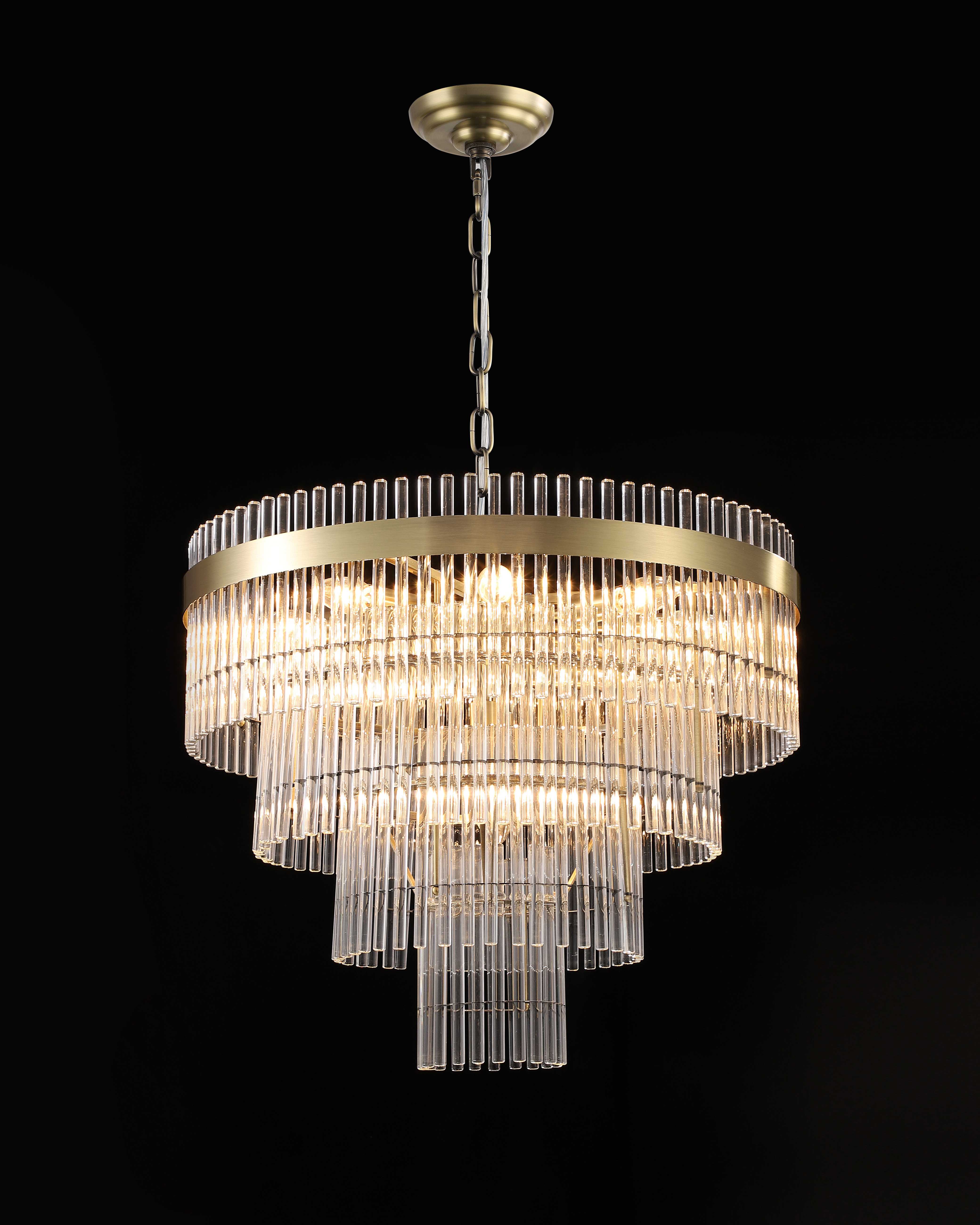 Люстра  600*500, 12*E14, 40W NewRgy Cristallo 16G-ф600 BRONZE, Бронза