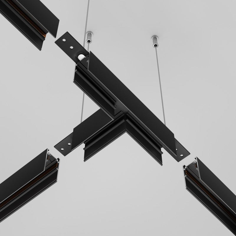 Коннектор Т-образный накладной Maytoni Technical Magnetic track system Exility TRA034CT-41B черный IP 20
