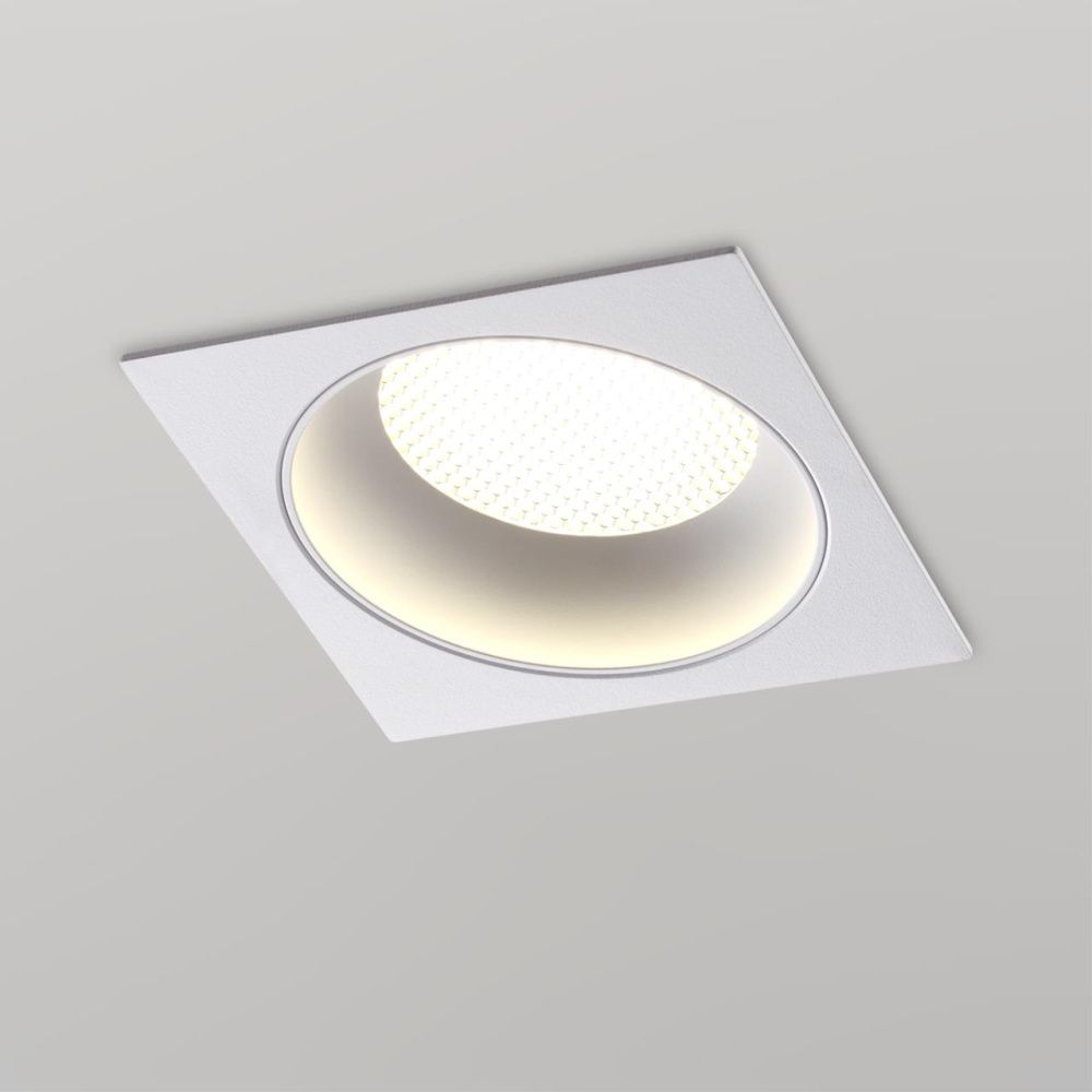 Светильник встраиваемый 12*12*3 см, вр 10,5 см, 1*GX53*12W, Novotech Gemini 371005, белый