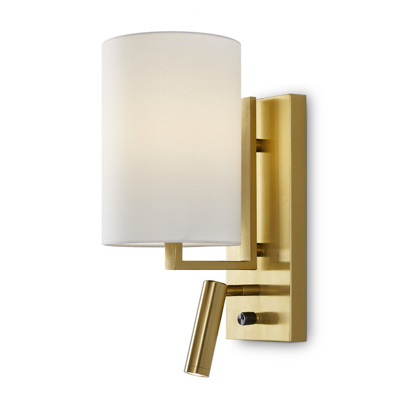 Бра 15*20*36,5 см, 1*E27, 3W, 3000К, Freya COZY FR6170WL-01BS латунный