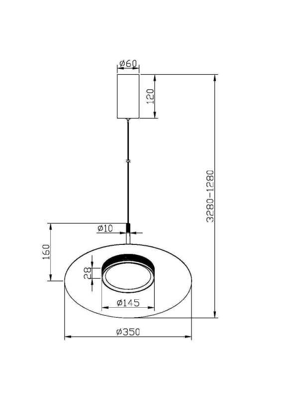 Подвесной светильник 35*328 см, LED, 12W, 3000К, Maytoni El MOD041PL-L15B3K1 черный