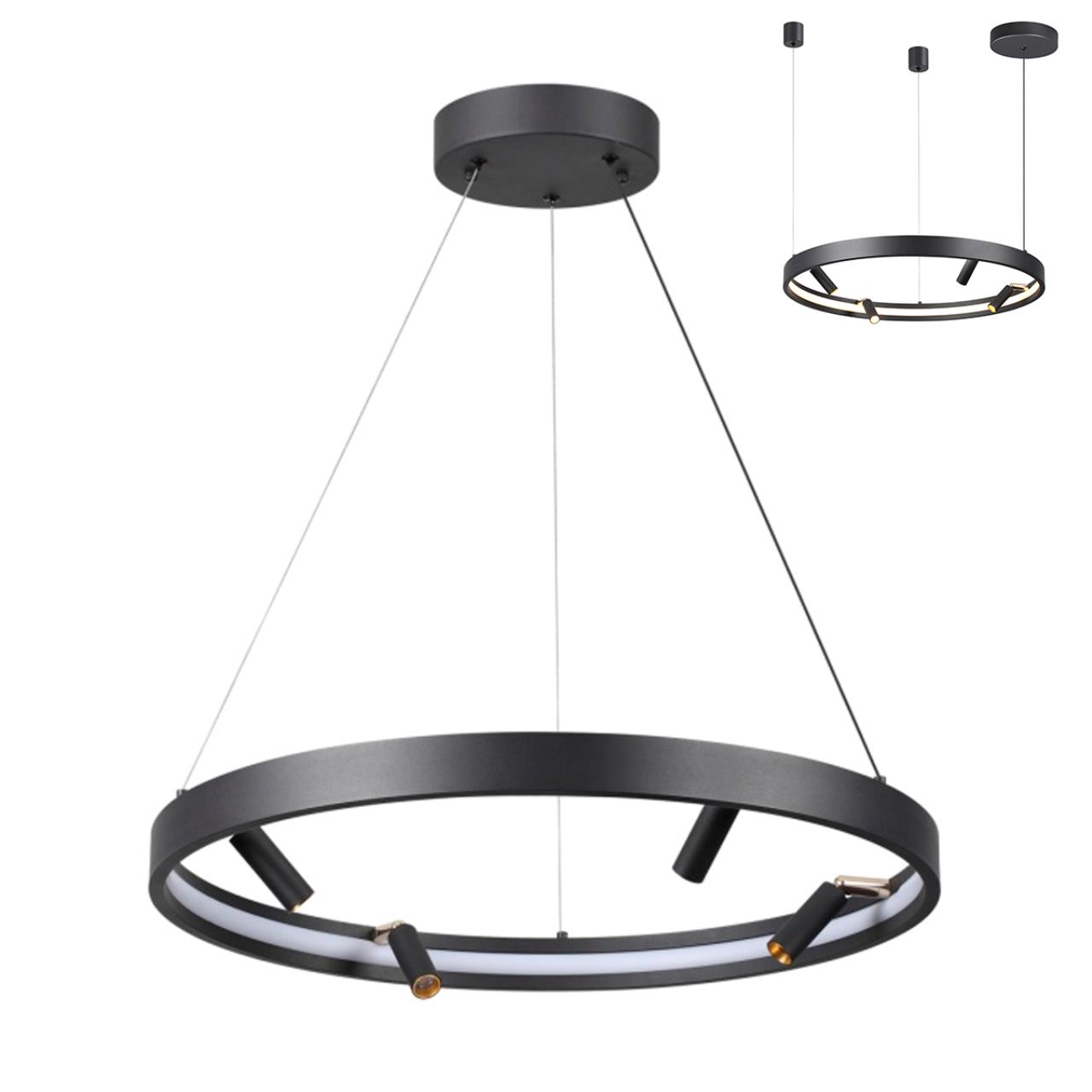 Светильник светодиодный диаметр 60 см, 58W LED, 3000-4000-6000K, Odeon Light HIGHTECH 4317/58L, черный