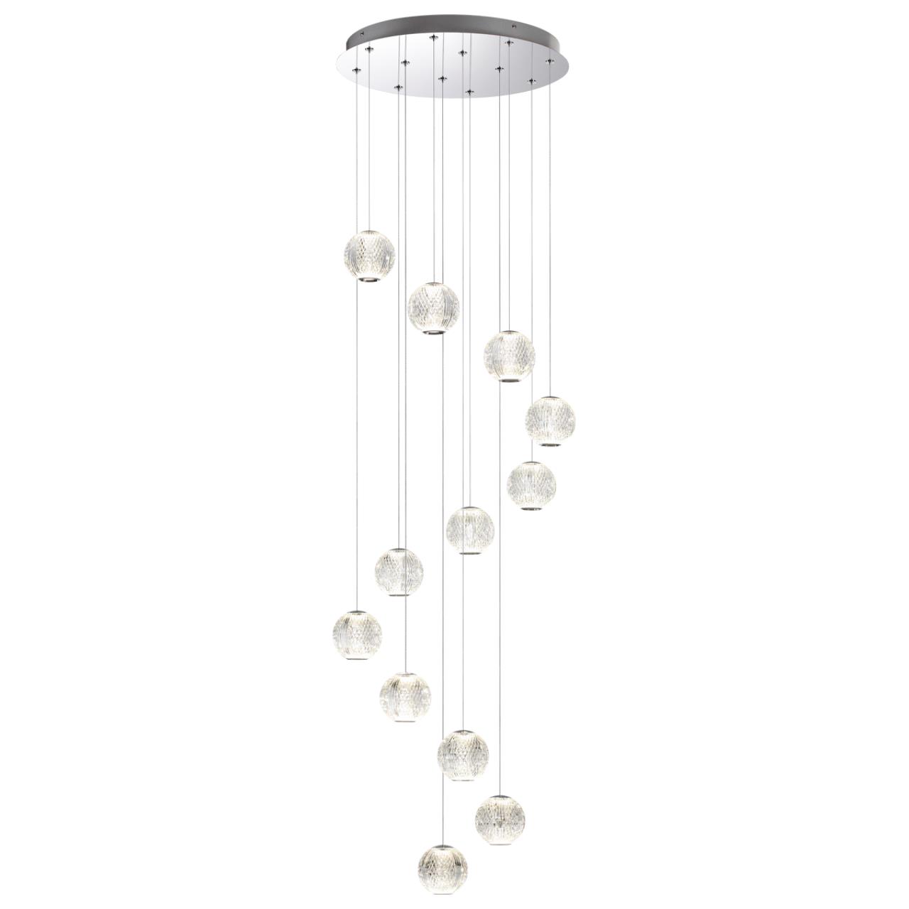 Люстра 51*51*200 см, 1 LED*56W, 4000 К, Odeon Light Crystal, хром 5007/56L