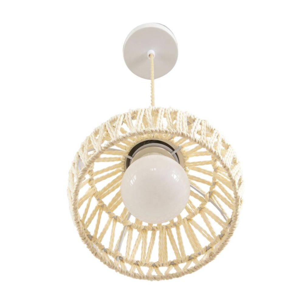 Подвесной светильник 20 см, Lumion Eco Boho 8368/1B, белый-джут