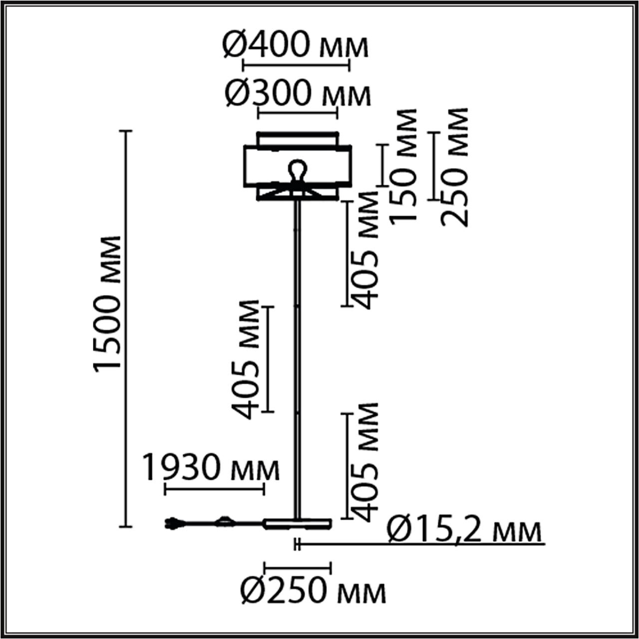 Торшер 40*40*150 см, 1*E27 Lumion Launa 8043/1F черный