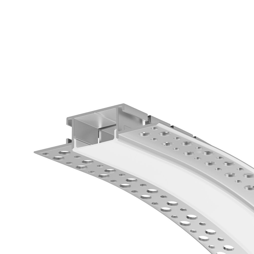 Алюминиевый профиль встраиваемый с вертикальным изгибом Maytoni Led Strip Встраиваемый со скрытым фланцем профиль Серебро 636005