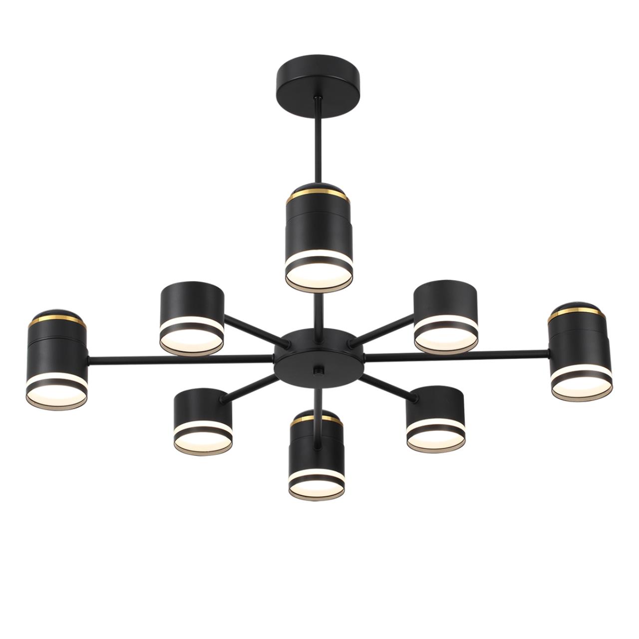Люстра потолочная 79*31/51 см, 8*GX53*10W+4*LED*5W 2700K Lumion Virsava 8234/8C черный