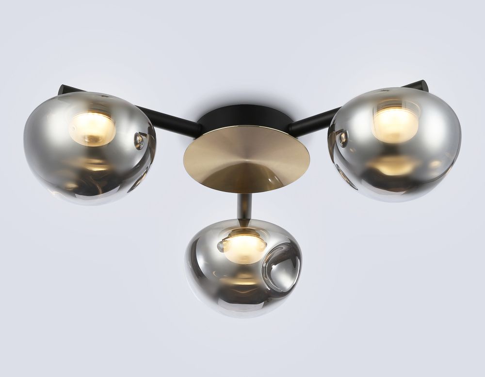 Потолочный светодиодный светильник **17- см, **W, 3000K, Ambrella Light High Light LH12006, черный, золото