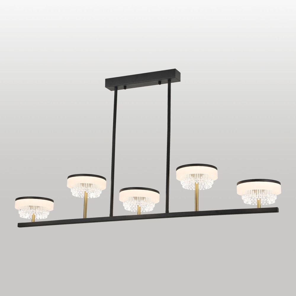 Линейно-подвесной светильник *105*33-56 см, 5*LED*7W, 4000K, Lussole  LSP-7485, черный
