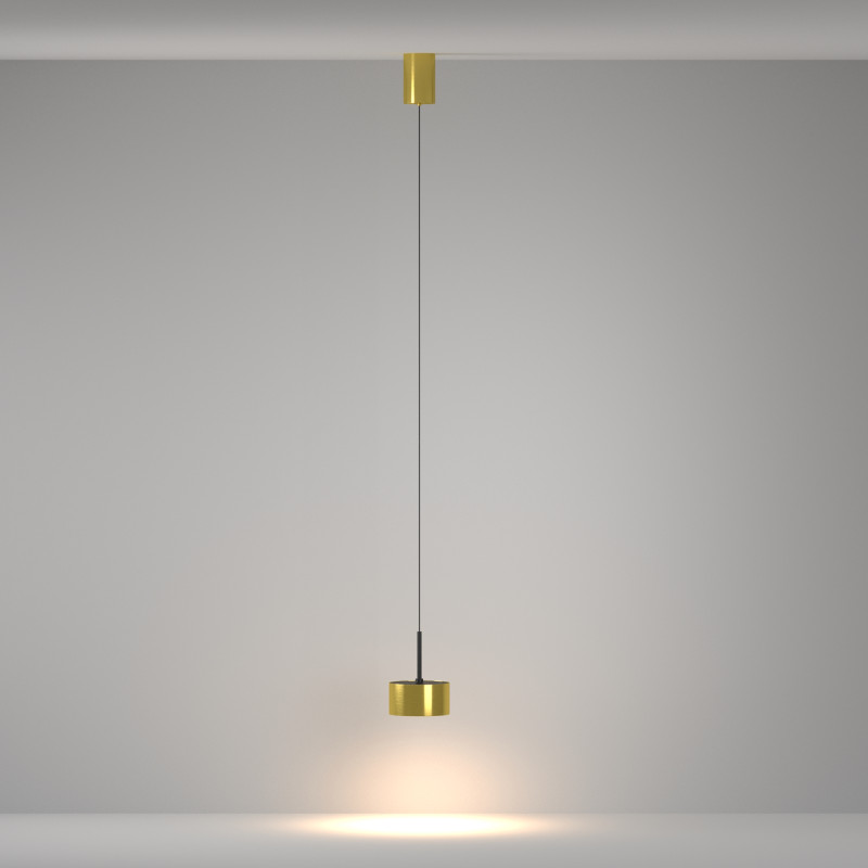 Подвесной светильник 12*12*16,4 см, LED, 12W, 3000К, Maytoni Technical Glare P102PL-12W3K-BS латунный