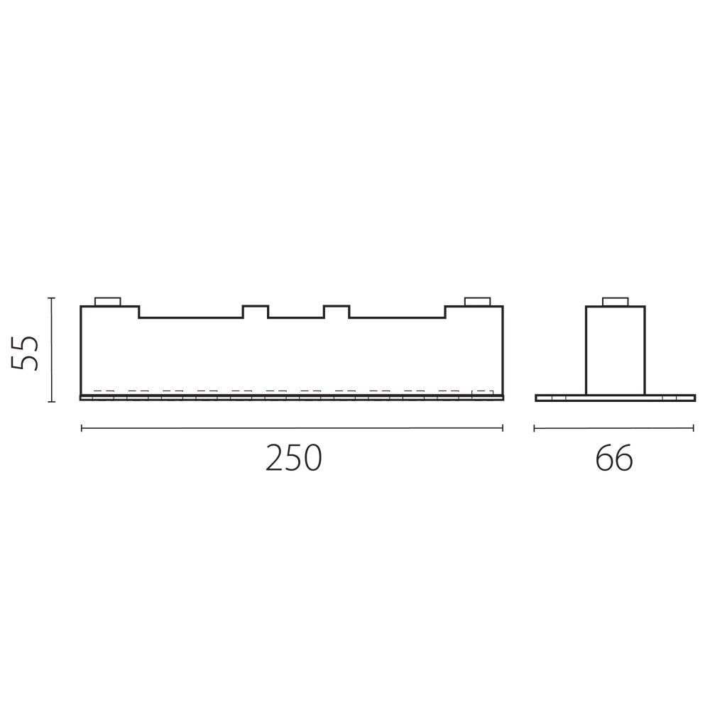 Светильник скрытого монтажа 25*6,6*5,5 см, *18W, 4000K, Lightstar Guarda 081346, Белый; Черный