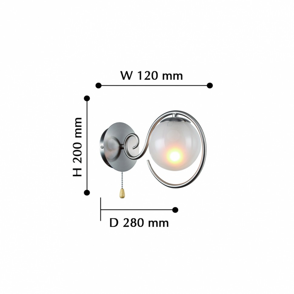 Бра F-Promo Fabbio 2349-1W, D280*W120*H200, никеля, белое матовое стекло