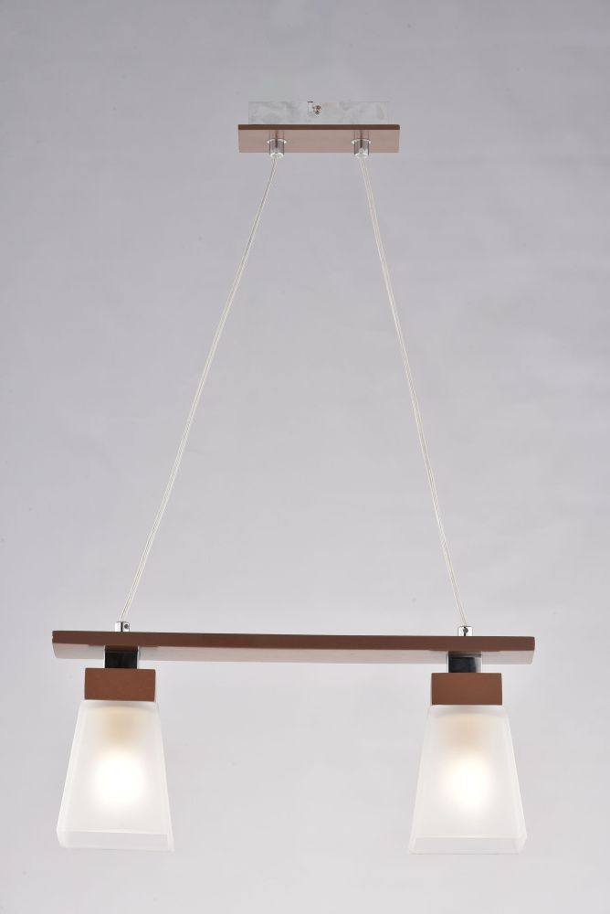 Люстра L435 x W105 x H1030, мм, 2*40W (80W), BROWN+CH (Коричневый+Хром) Sfera Sveta 85600/2P BROWN+CH
