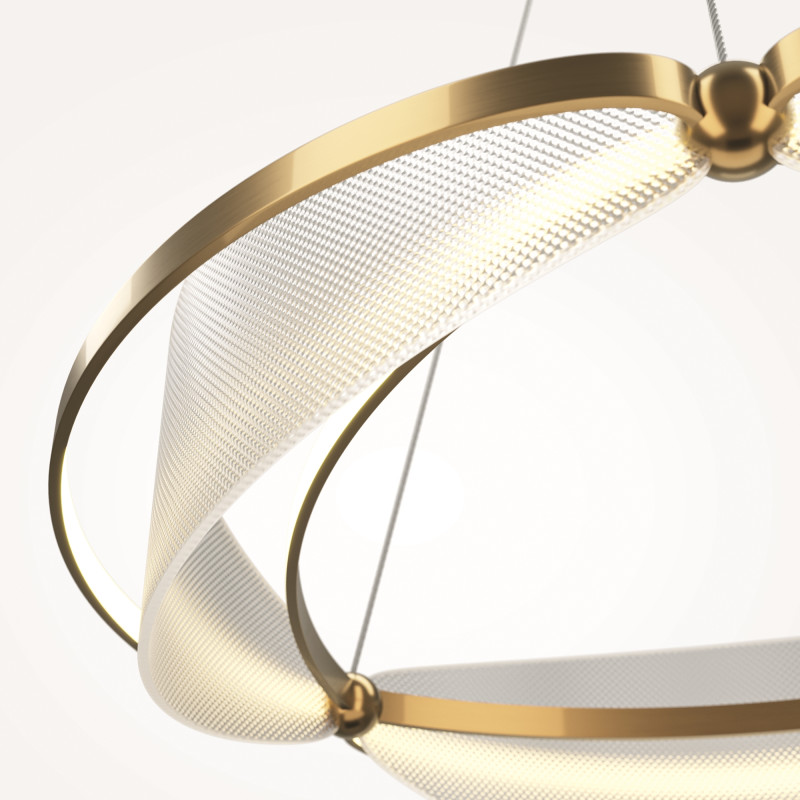 Подвесная люстра 60*60*318 см, LED, 45W, 3000К, Maytoni Breeze MOD281PL-L45BS3K латунный