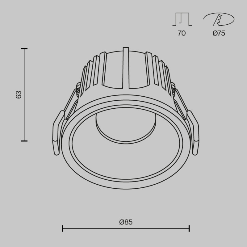 Светильник 9 см, 15W, 4000K, Maytoni Downlight Alfa LED DL043-01-15W4K-RD-WB, белый-черный