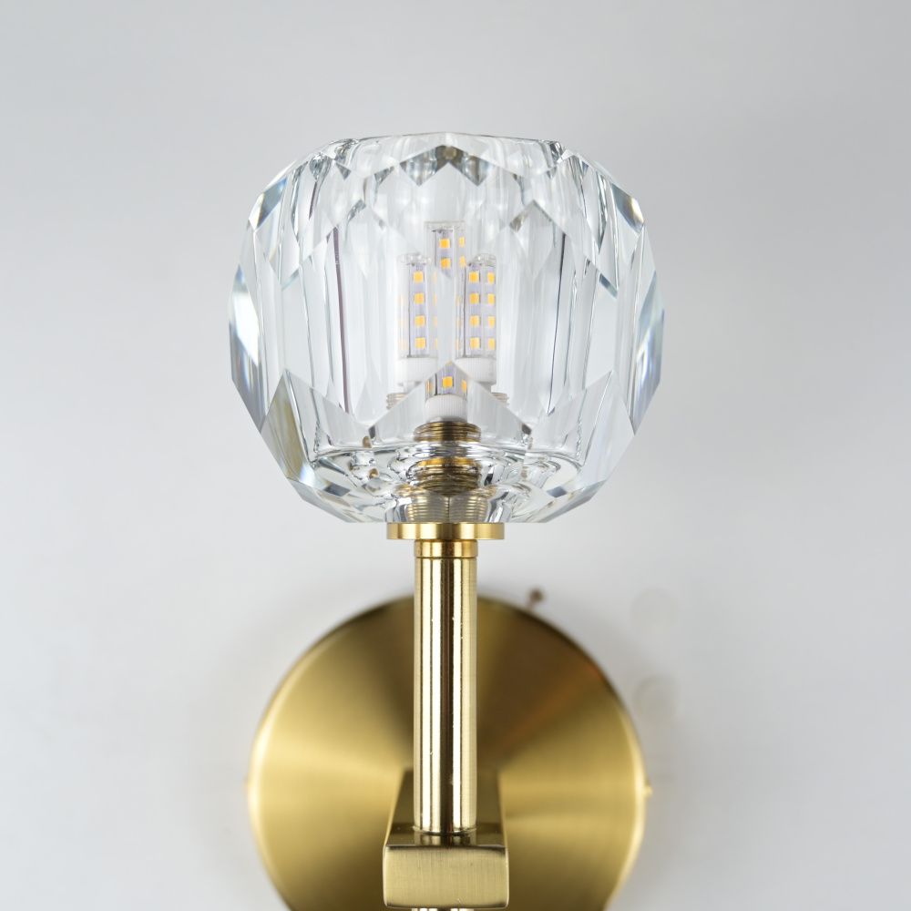 Бра Boule de Cristal Single Sconce Brass 22*11*22 см, 1*G9*40W, ImperiumLoft 44.234, Латунь