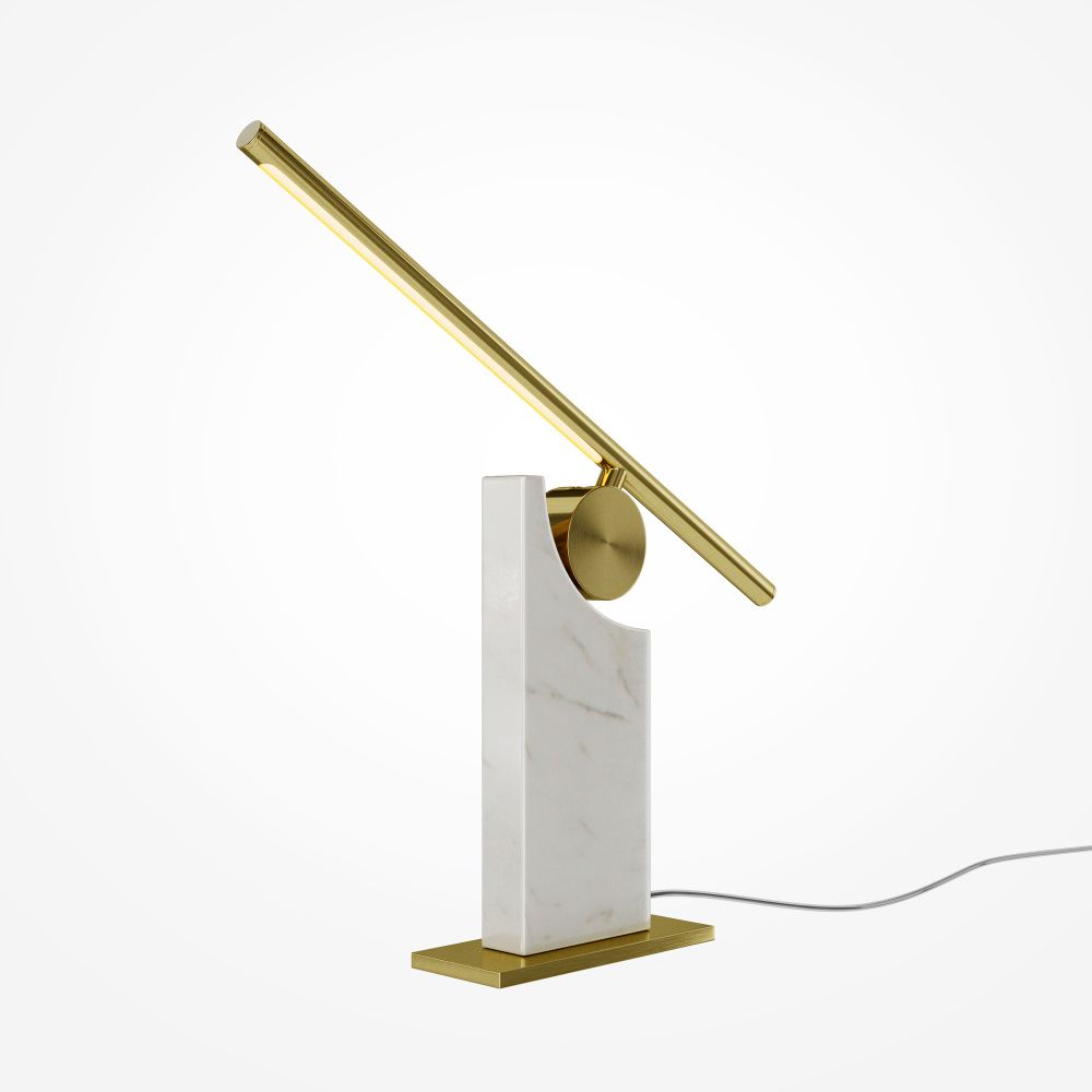 Настольная лампа 42,4*6,5*-27,1 см, *LED*9W, 3000K, Maytoni Monumento MOD467TL-L9BS3K, Латунь
