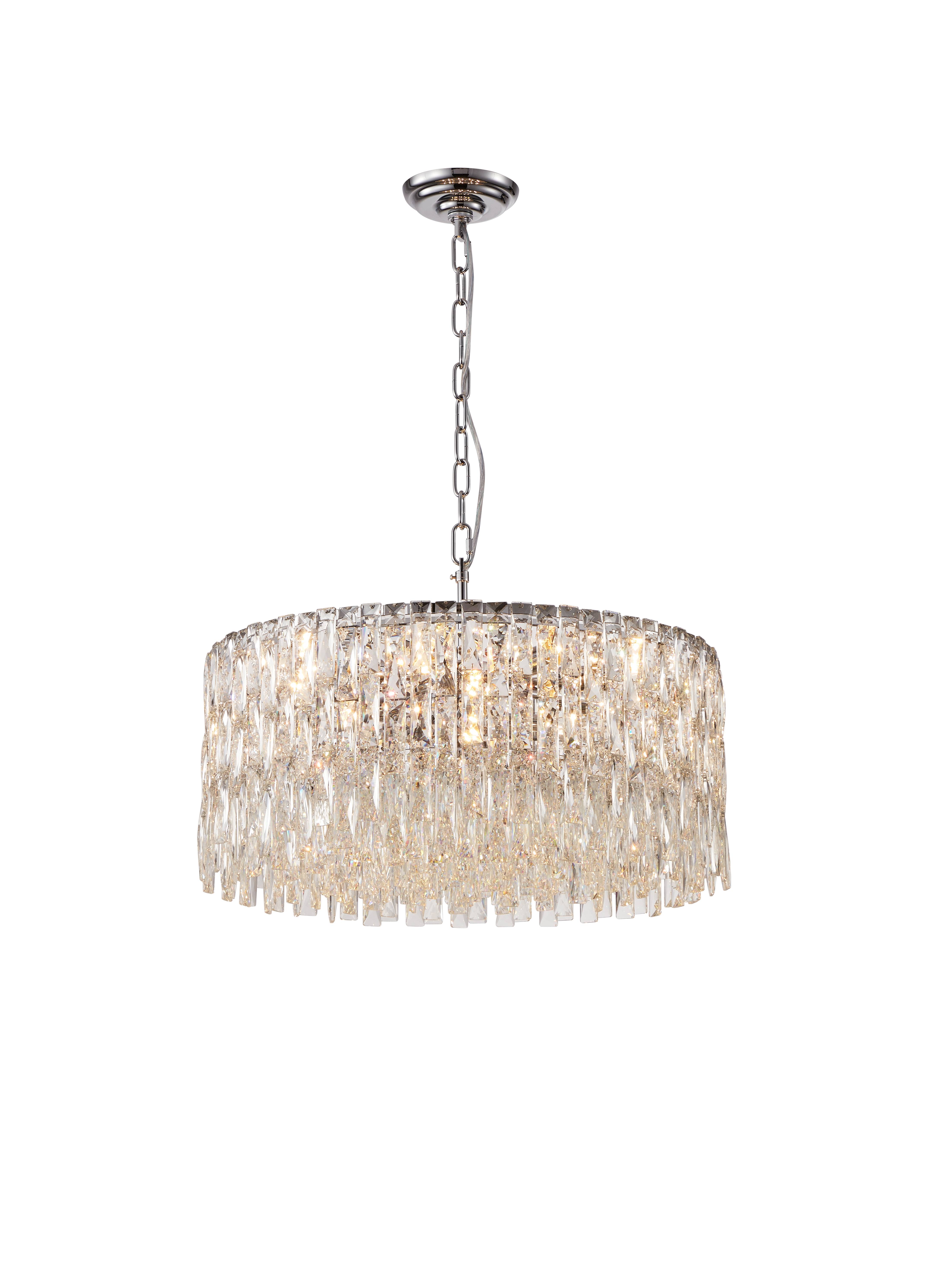 Люстра 600*250, 12*E14, 40W NewRgy Cristallo M33-ф600*H250 CHROME, Хром