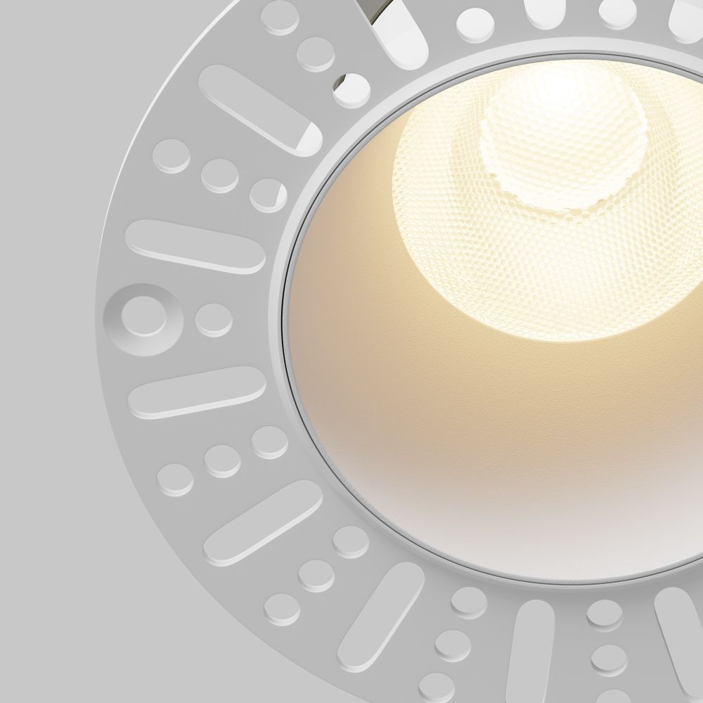 Встраиваемый светильник 10*11 см, вр 7 см, *LED*15W, 3000K, Maytoni Dip DL122-15W-3K-TRS-W, Белый
