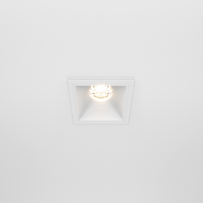 Светильник 7 см, 10W, 3000K, Maytoni Downlight Alfa LED DL043-01-10W3K-SQ-W, белый