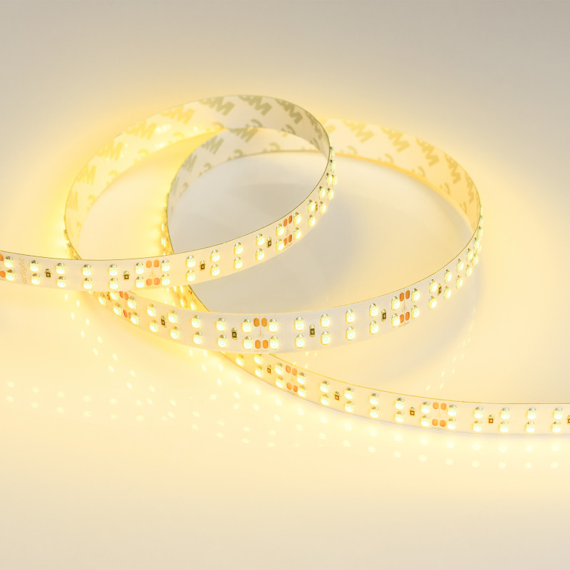 Лента RT 2-5000 24V Yellow 2x2 (3528, 1200 LED, LUX) (Arlight, 19.2 Вт/м, IP20) 008774. Цена указана за 5 метров. Продается кратно 5 метрам.