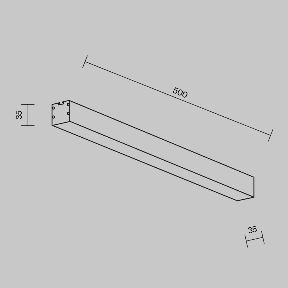 Линейный светильник накладной 4000K 35x35 10 Вт (Серебро, 500 мм) LL311002 Maytoni Technical