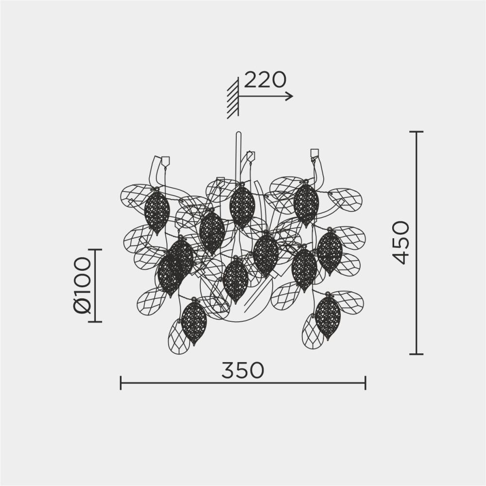 Бра 35*15*45 см, G9 4xG9W, , Золото MODESTYLE MS.2111.350 GD