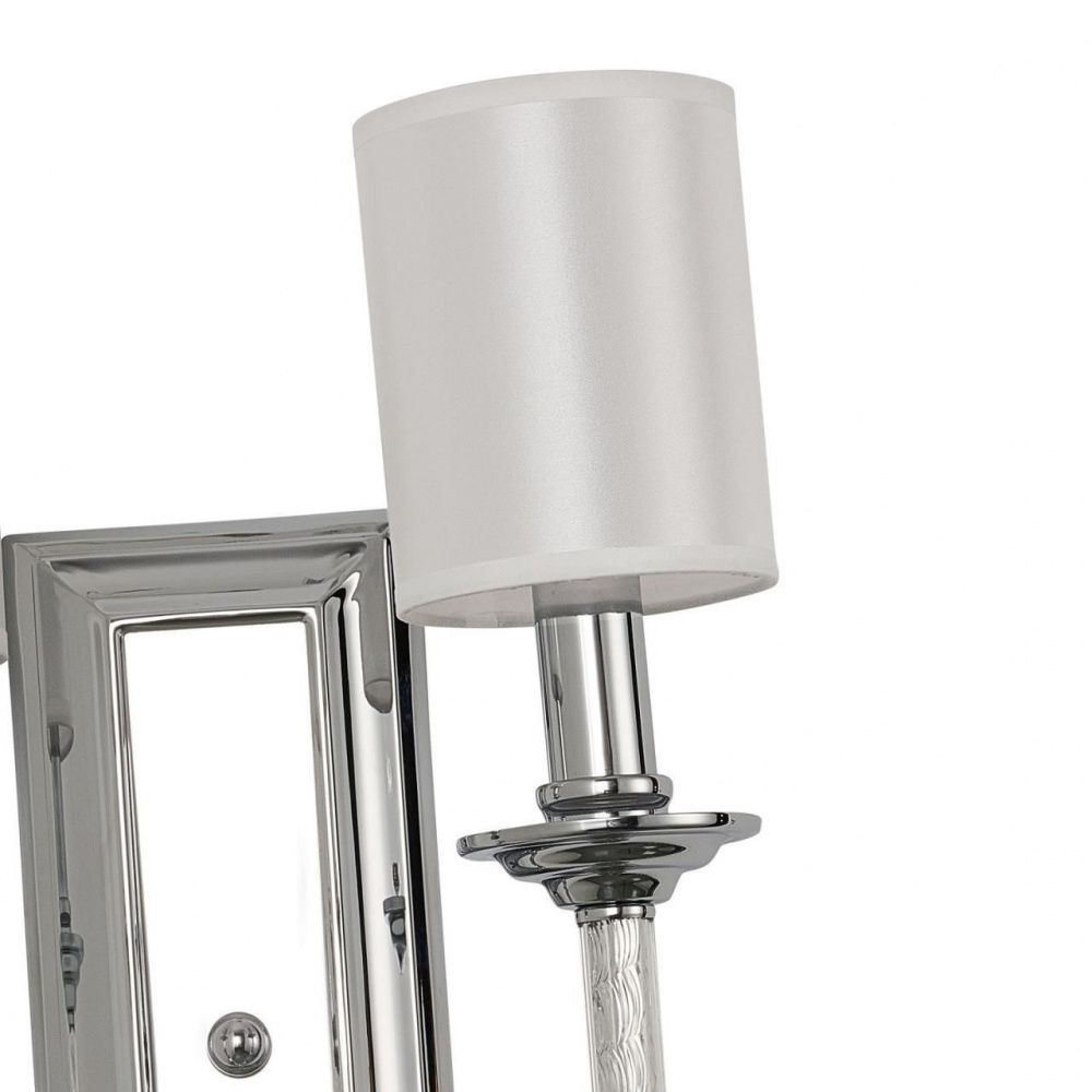 Бра Favourite Gelios 2930-2W, D160*W300*H390, хром, плафоны из белой атласной ткани, декоративные элементы из прозрачного стекла