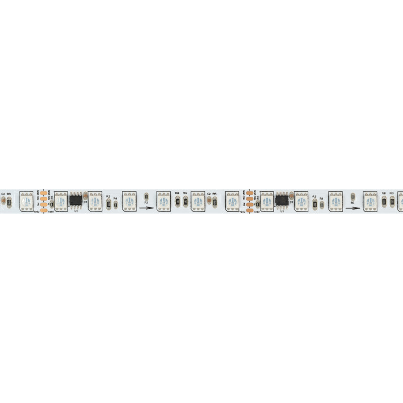 Лента DMX-B72-10mm 24V RGB-PX6 (16 W/m, IP20, 5060, 5m), Arlight 037869. Цена указана за 5 метров. Продается кратно 5 метрам.