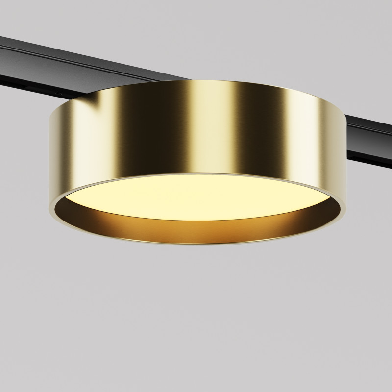 Трековый светильник 11,3*3,4 см, LED 12W 2700K Maytoni Technical Accessories for tracks Levity Zon TR189-1-12W2.7K-BBS черный и Латунь