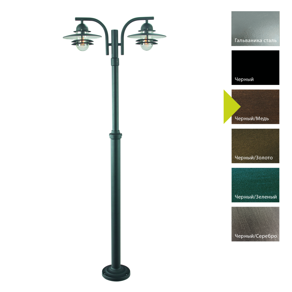 Фонарный столб 29*78*170-239 см, E27*9W, Natural Concepts Norlys Oslo QZ-CONFETTI-P-S, BC (Черный/Медь)