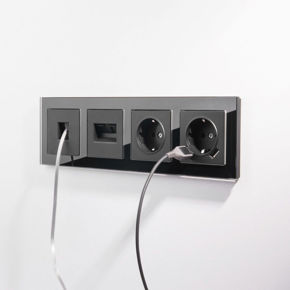Телефонная розетка  RJ-11 (черный матовый) W1182008 Werkel 4690389156960