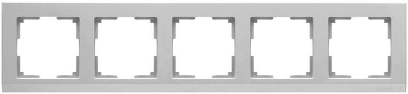 WL04-Frame-05 /Рамка на 5 постов (серебряный), 4690389063732