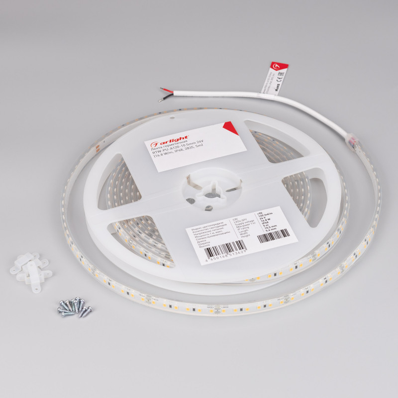 Лента герметичная RTW-PU-A120-10.5mm 24V Day4500 (16.8 W/m, IP68, 2835, 5m), Arlight 029514(2). Цена указана за 5 метров. Продается кратно 5 метрам.