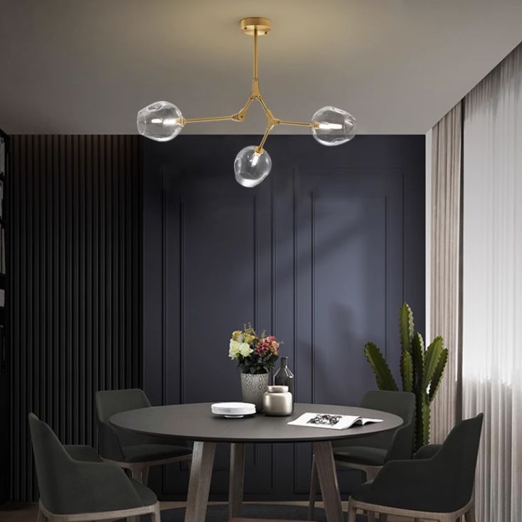 Люстра на штанге Адель Branching Bubble Chandelier L11 Black Amber 185*185*110 см, 11*E27*60W, ImperiumLoft 40,14, Чёрный