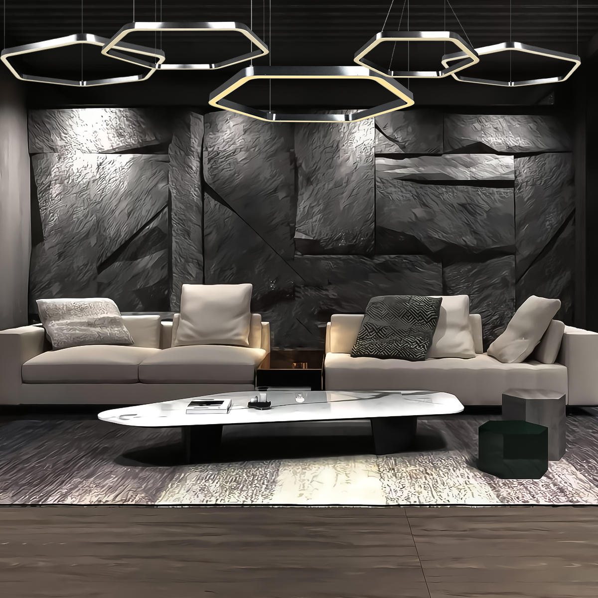Светильник 60 см, 38W, 3000K, Loft It Titanium 10243S Dark grey, антрацит