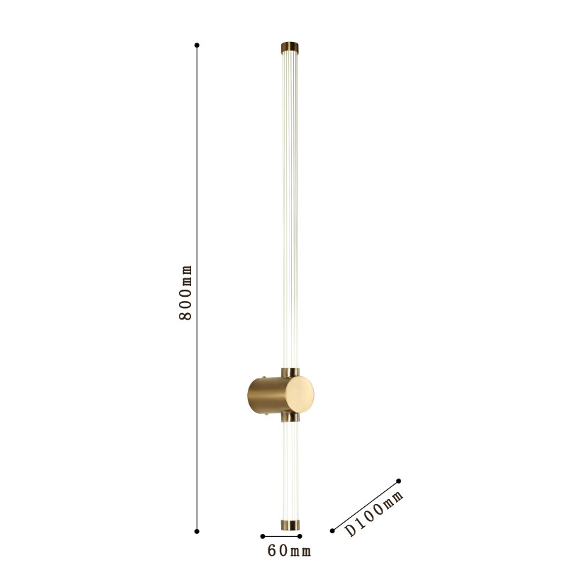 Бра Favourite Lignum 3057-2W, D100*W60*H800, золота, белый плафон цилиндрической формы из акрила