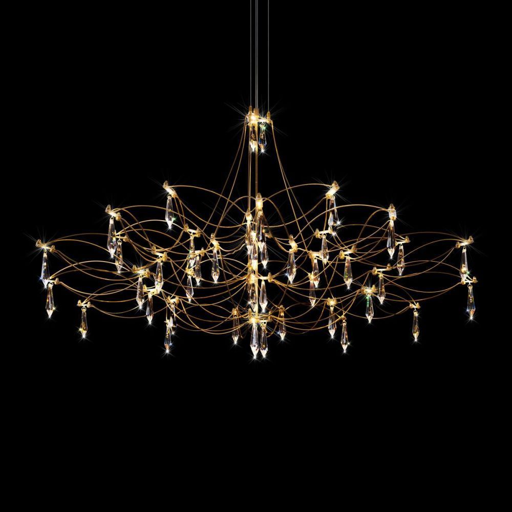 Подвесная люстра 100 см, 24W, 3000K, Loft IT Mira 10590/1000 Gold Asfour, золото