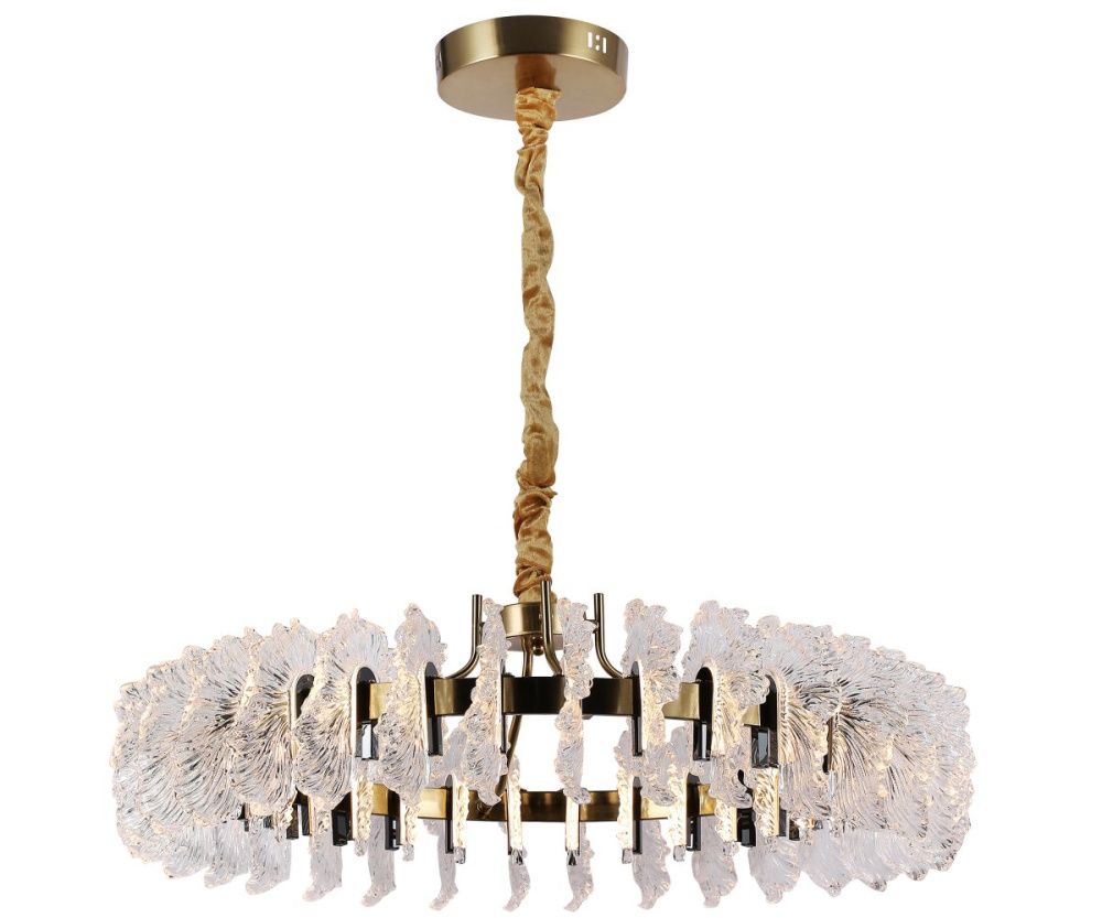 Подвесная люстра 80 см, 60W, 3000K, Kink Light Мару 07695-80,36-29, латунь