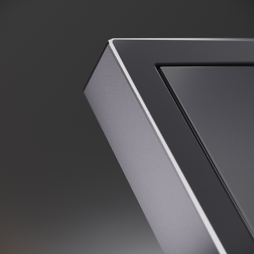 Накладка для розетки с заземлением и защитными шторками, S70 Metal, антрацит Voltum VLSM000712