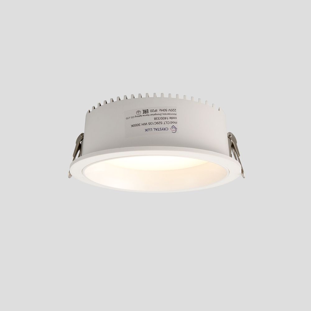 Светильник встраиваемый 13,5*4,6 см, вр 11,5 см, LED*12W, 3000K, Crystal Lux CLT 529 CLT 529C135 WH 3000K, Белый