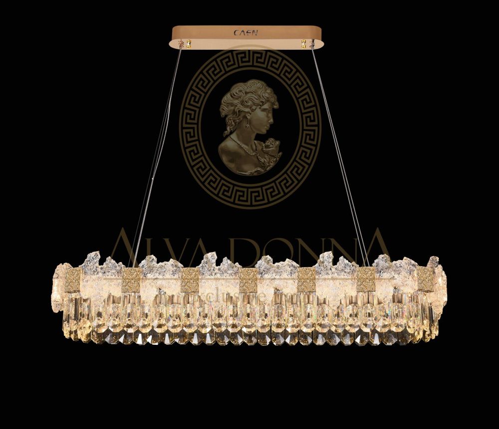 Люстра 9380-1100, L1100*320 / H200 LED, 140W, 3000K, Alva Donna, Золото шампань