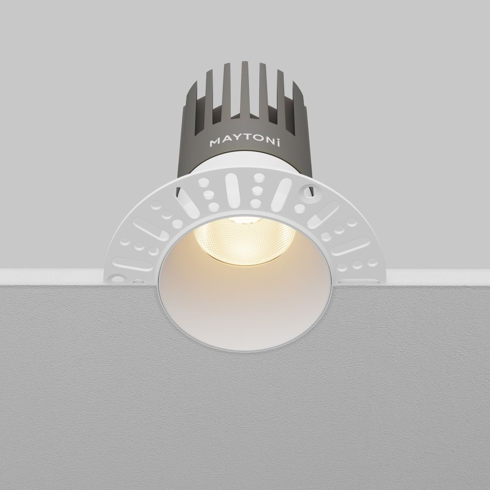 Встраиваемый светильник 10*11 см, вр 7 см, *LED*15W, 3000K, Maytoni Dip DL122-15W-3K-TRS-W, Белый