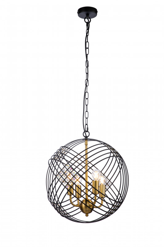 Подвесной светильник 400*400*425/1952 мм, 4*E14 чёрный Indigo Fresco V000102