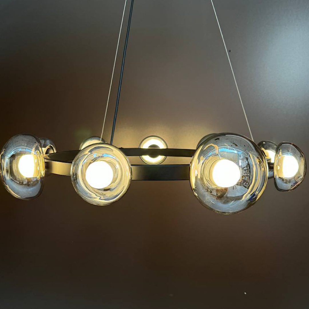 Подвесная люстра 70*163 см, 45W, 3600Lm, 10 м2 Favourite Svamp 4517-9P черный