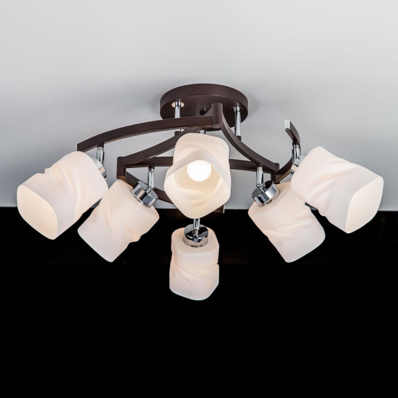 Люстра потолочная Citilux Берта CL126162 Хром + Венге